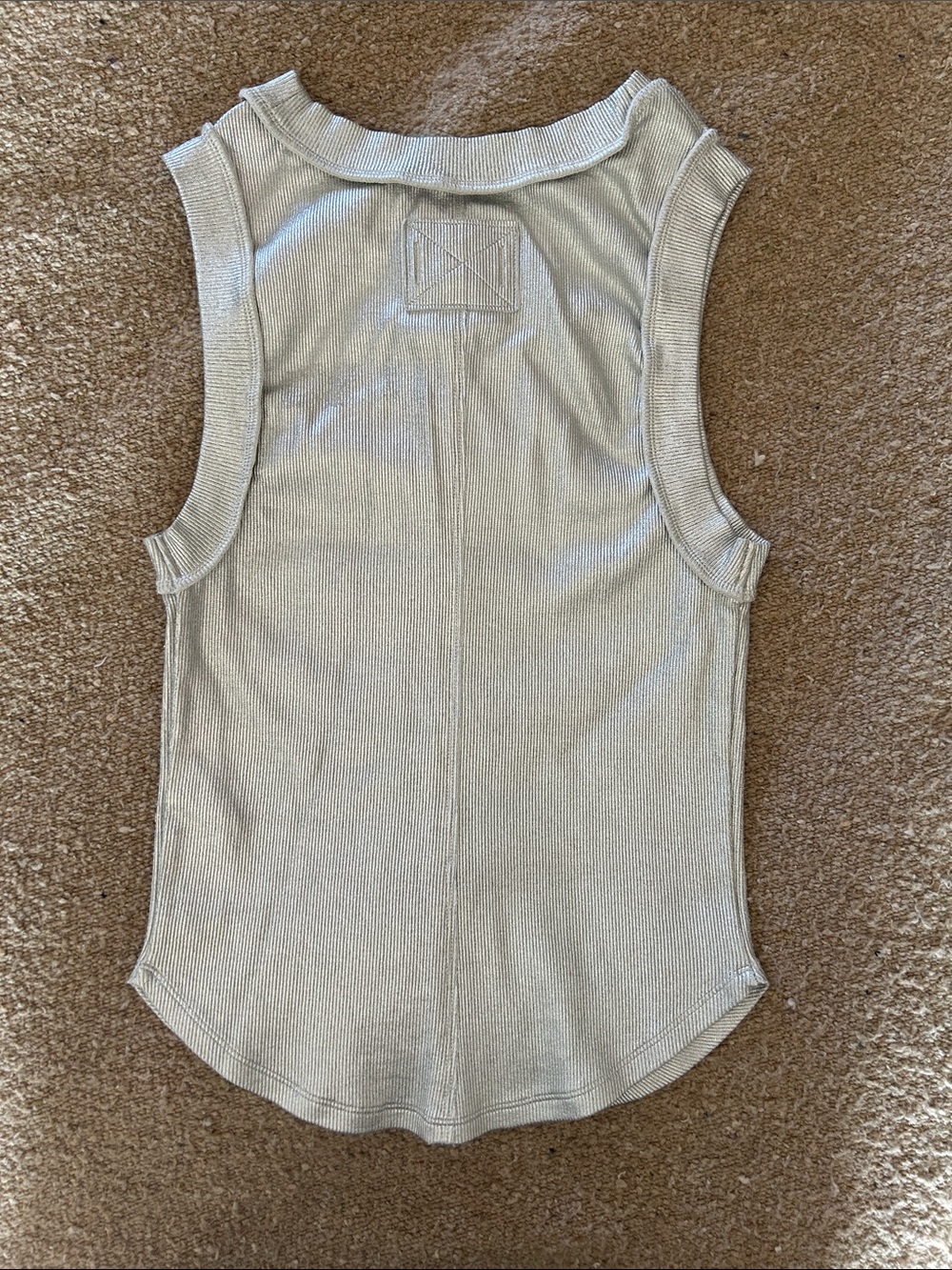 We The Free Ribbed Tank Top — Silver - Picture 6 of 7
